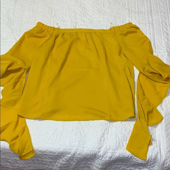 Haute Monde Tops - Yellow off the shoulder blouse